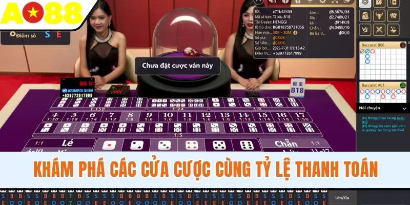 Khám phá các cửa cược cùng tỷ lệ thanh toán