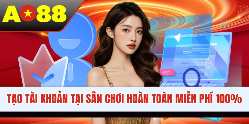 Tạo tài khoản tại sân chơi hoàn toàn miễn phí 100%